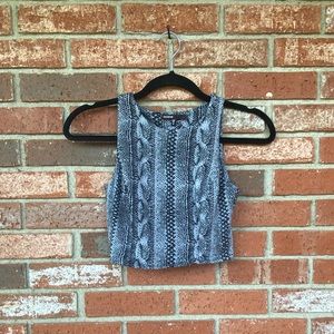 Sweater Print Crop Top